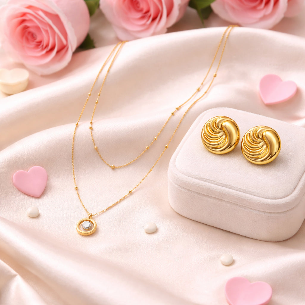 Golden Glow Set – Necklace & Earrings