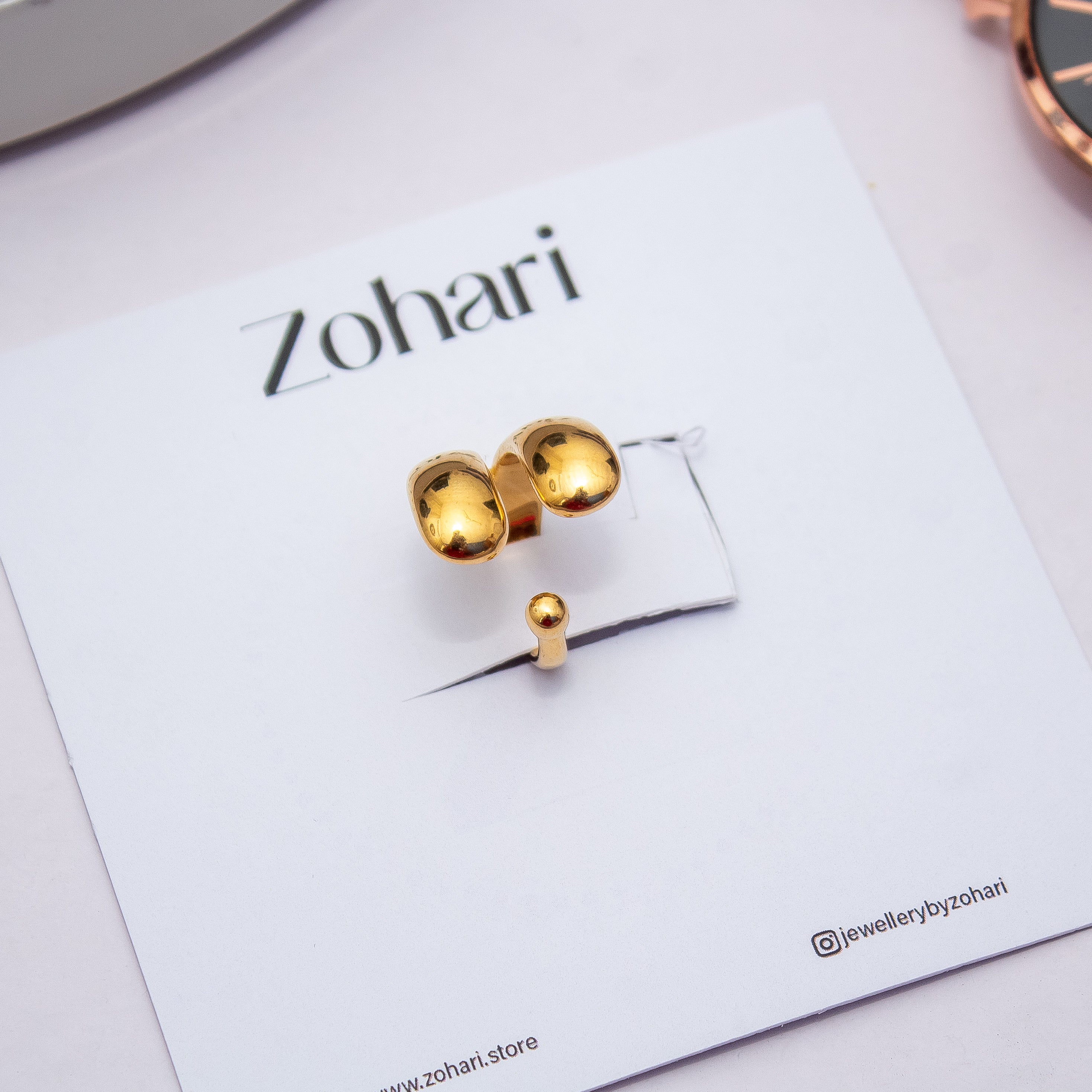 Minimal Double Dome Statement Ring