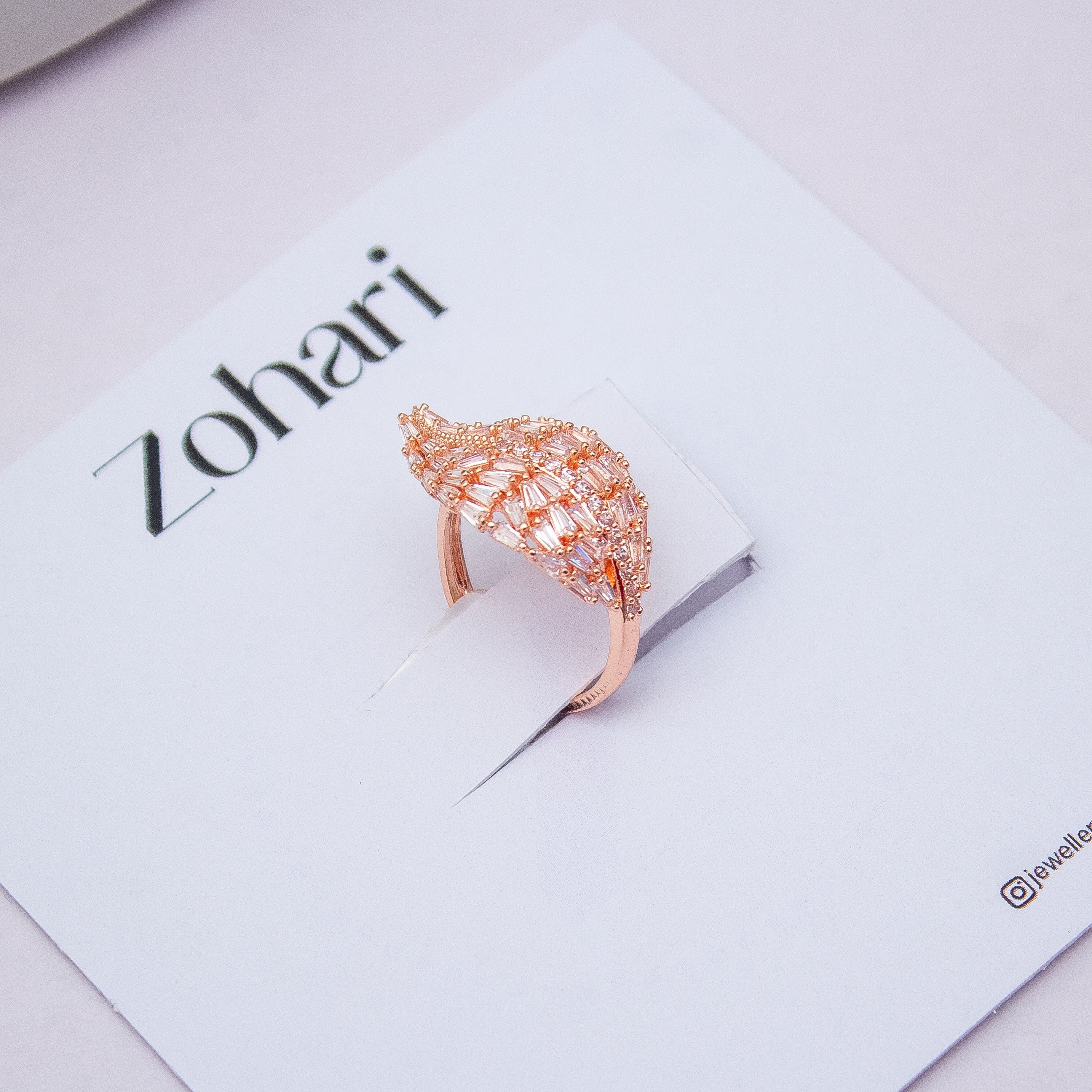 Crystal Leaf Ring
