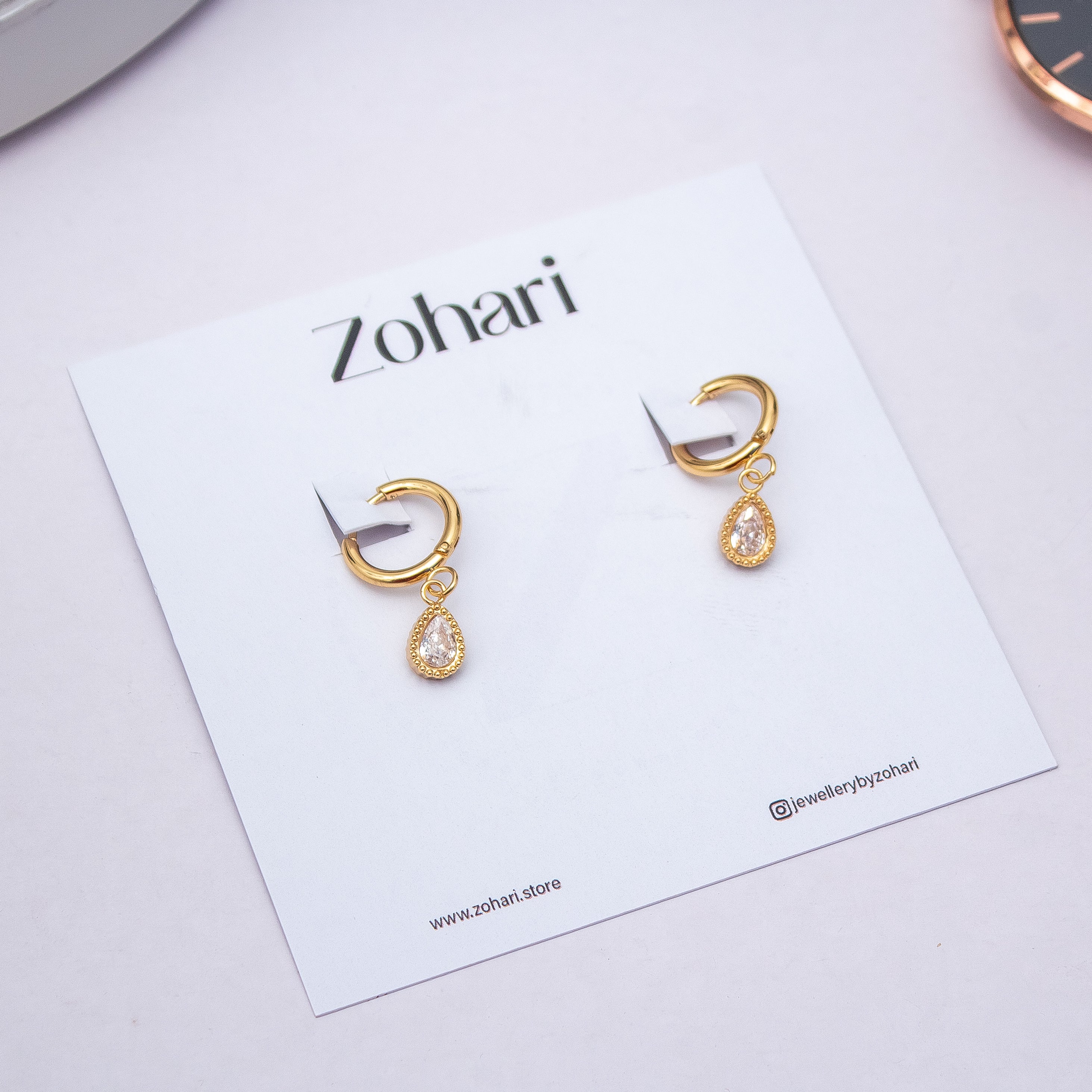 Dainty Drop Hoops