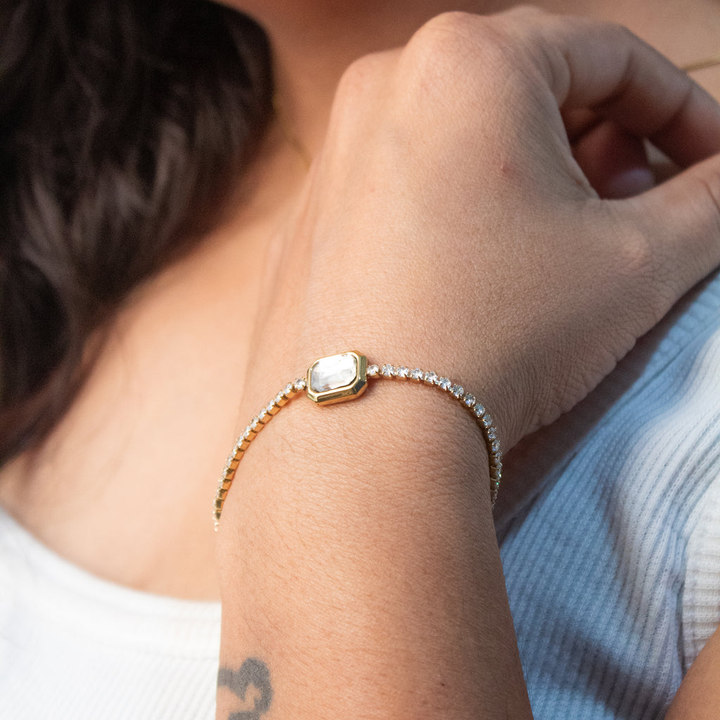 Crystal Center Tennis Bracelet