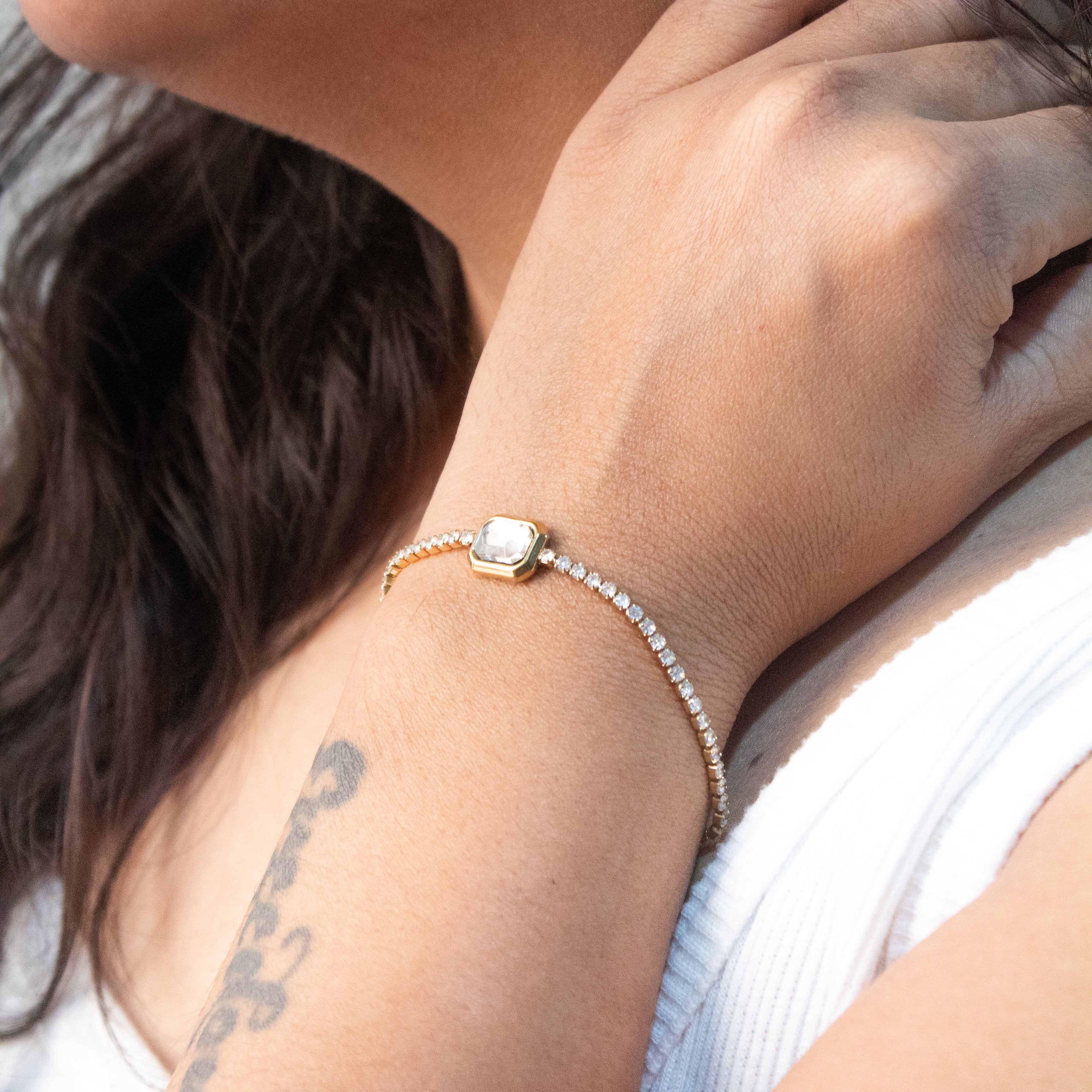 Crystal Center Tennis Bracelet