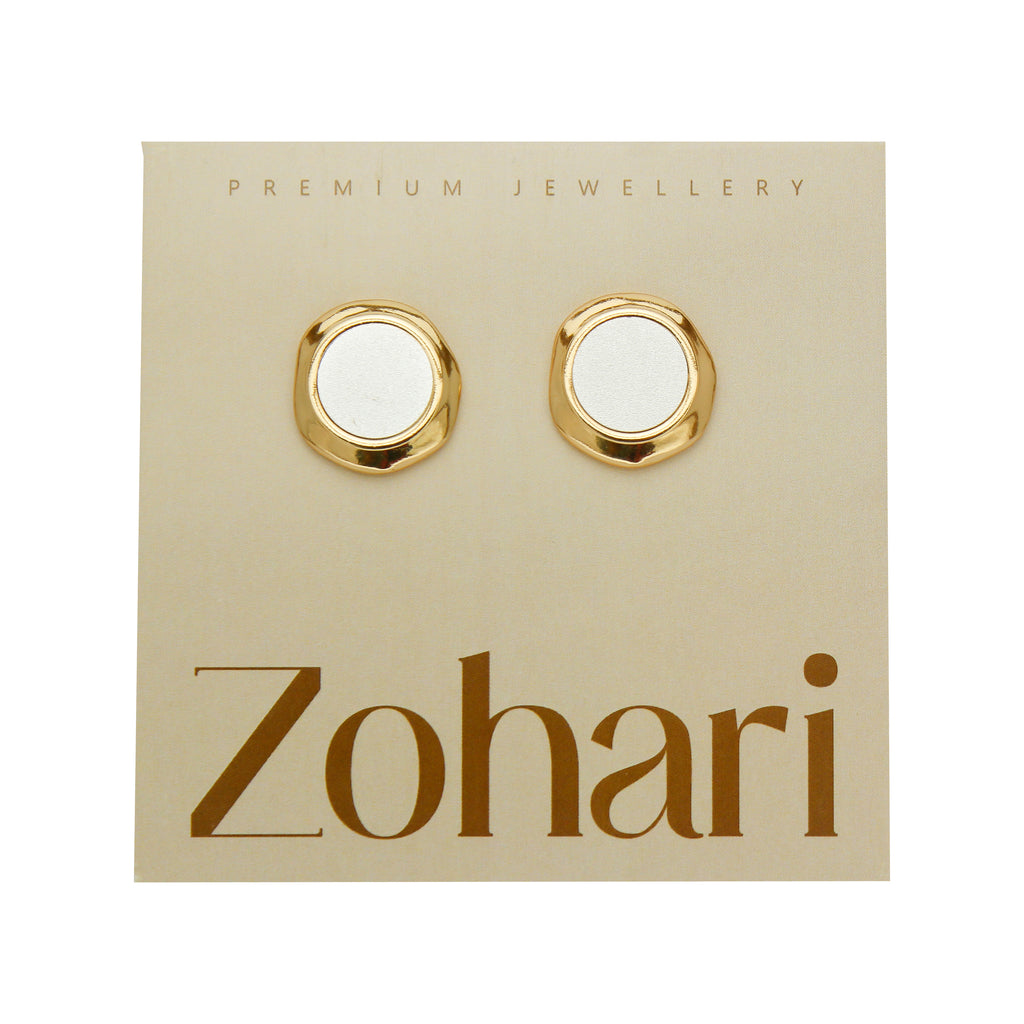 Ivory Halo Studs - ZE06