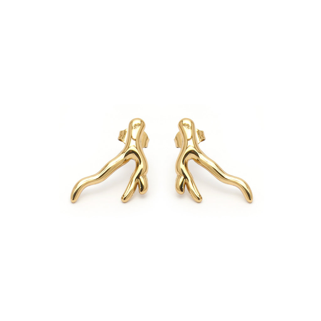 Golden Coral Studs - ZE07