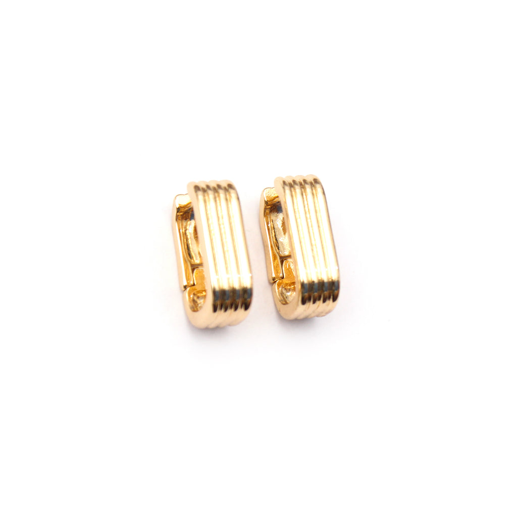 Ridge Curve Hoop Earrings - ZE09