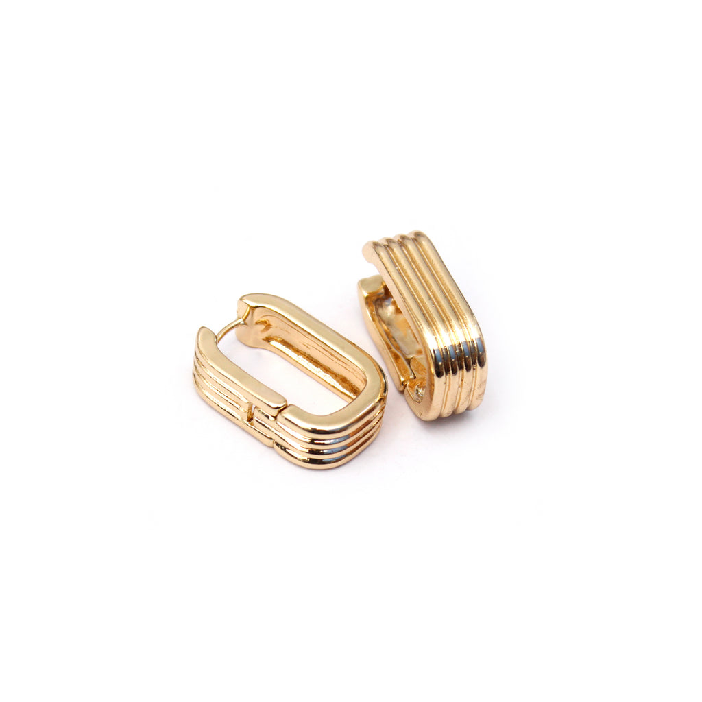 Ridge Curve Hoop Earrings - ZE09