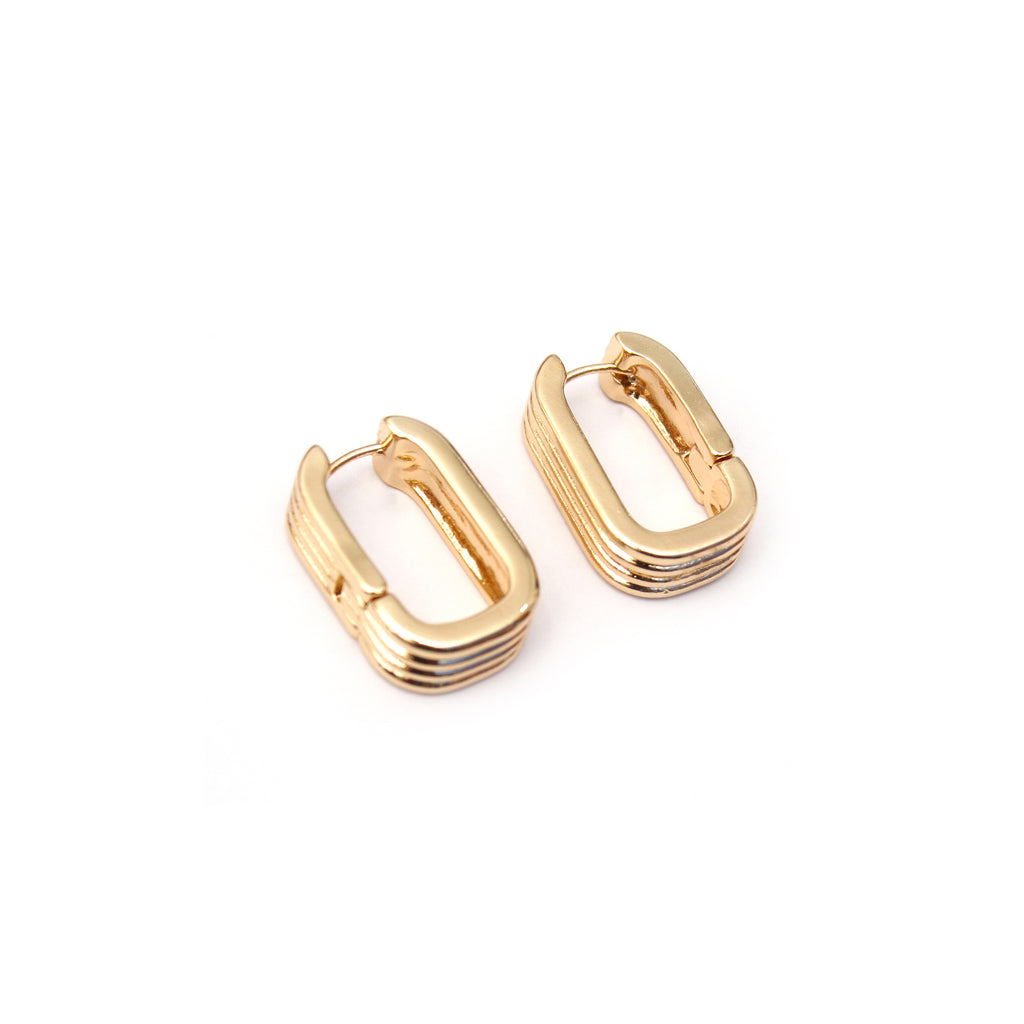 Ridge Curve Hoop Earrings - ZE09
