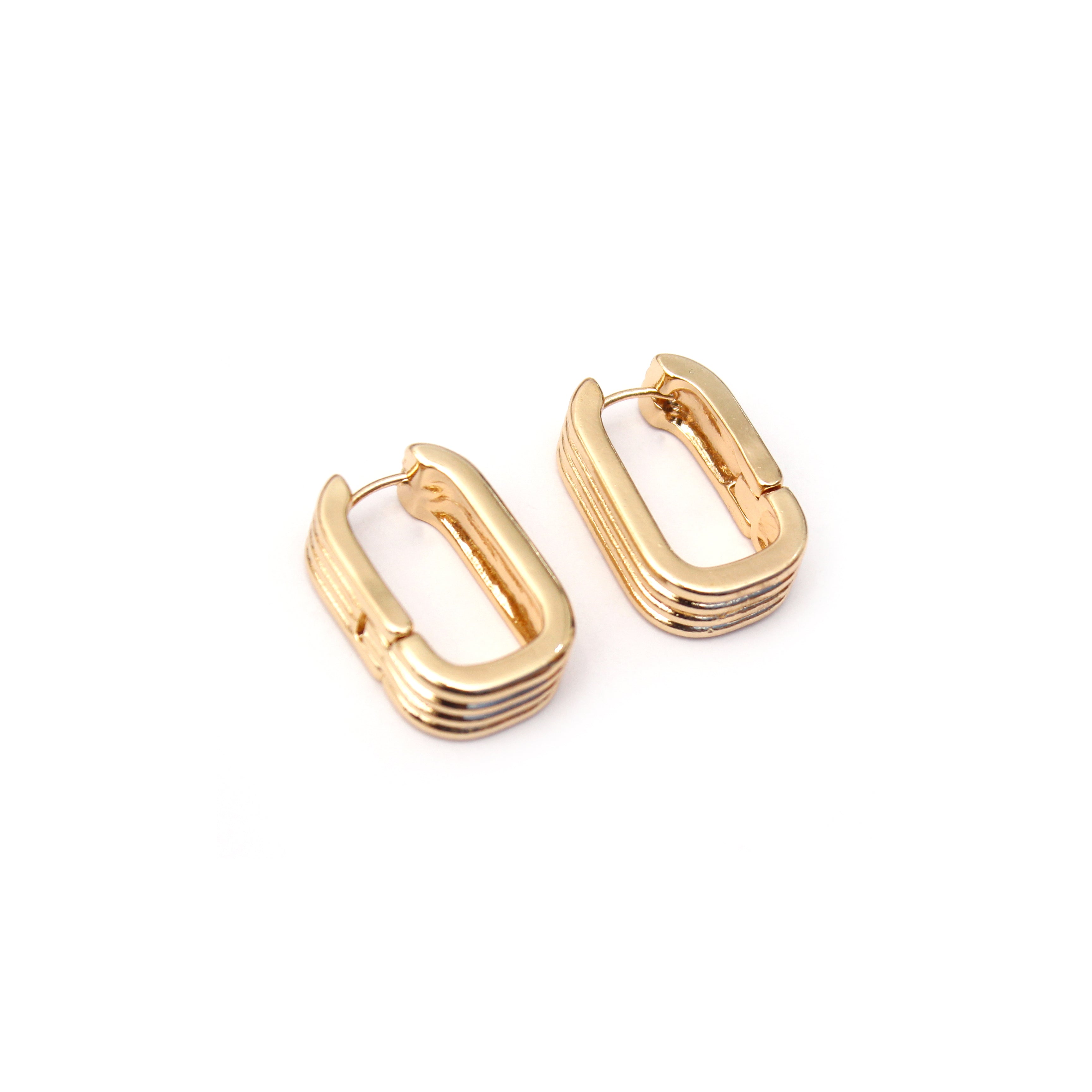Ridge Curve Hoop Earrings - ZE09