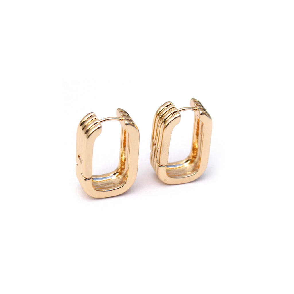 Ridge Curve Hoop Earrings - ZE09