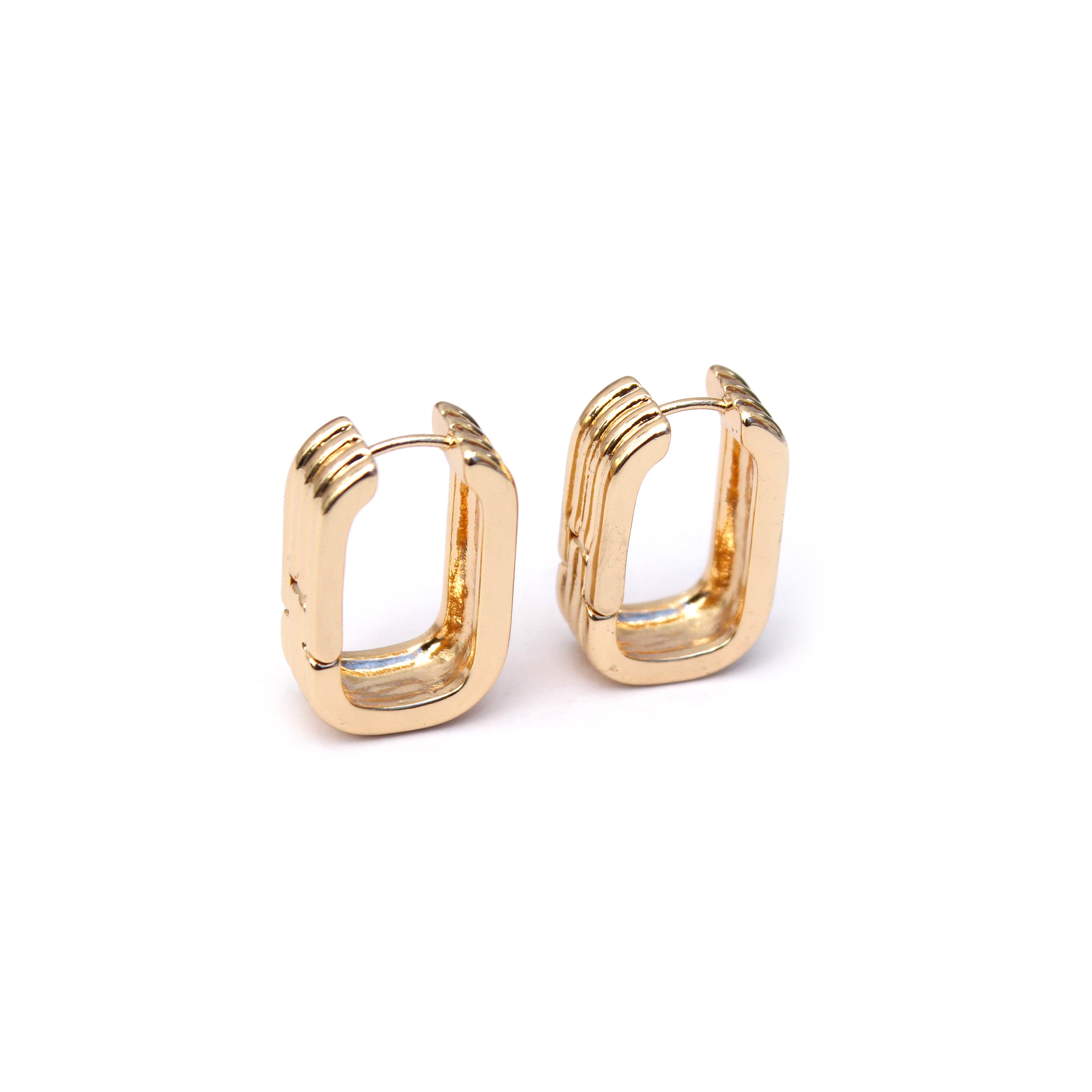 Ridge Curve Hoop Earrings - ZE09