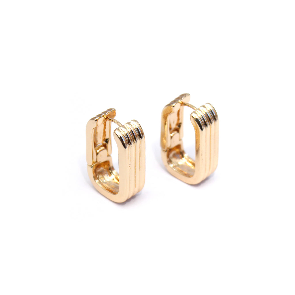 Ridge Curve Hoop Earrings - ZE09