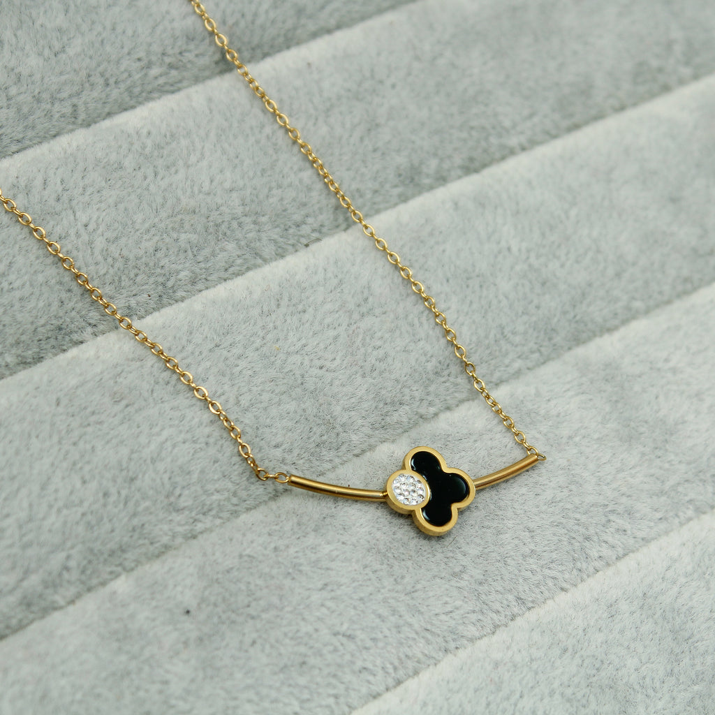 Midnight Clover Charm Necklace - ZN08