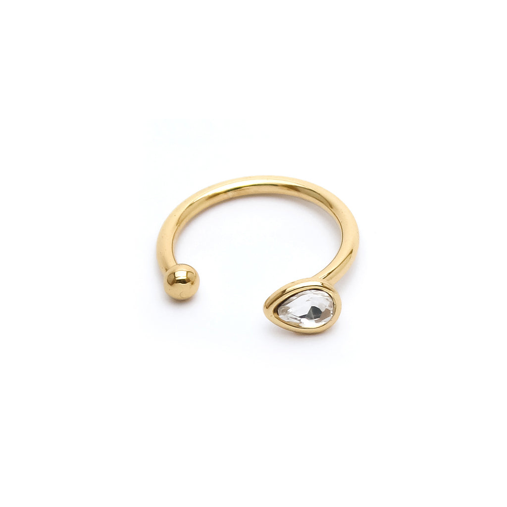 Gold Crystal Open Ring - ZR01
