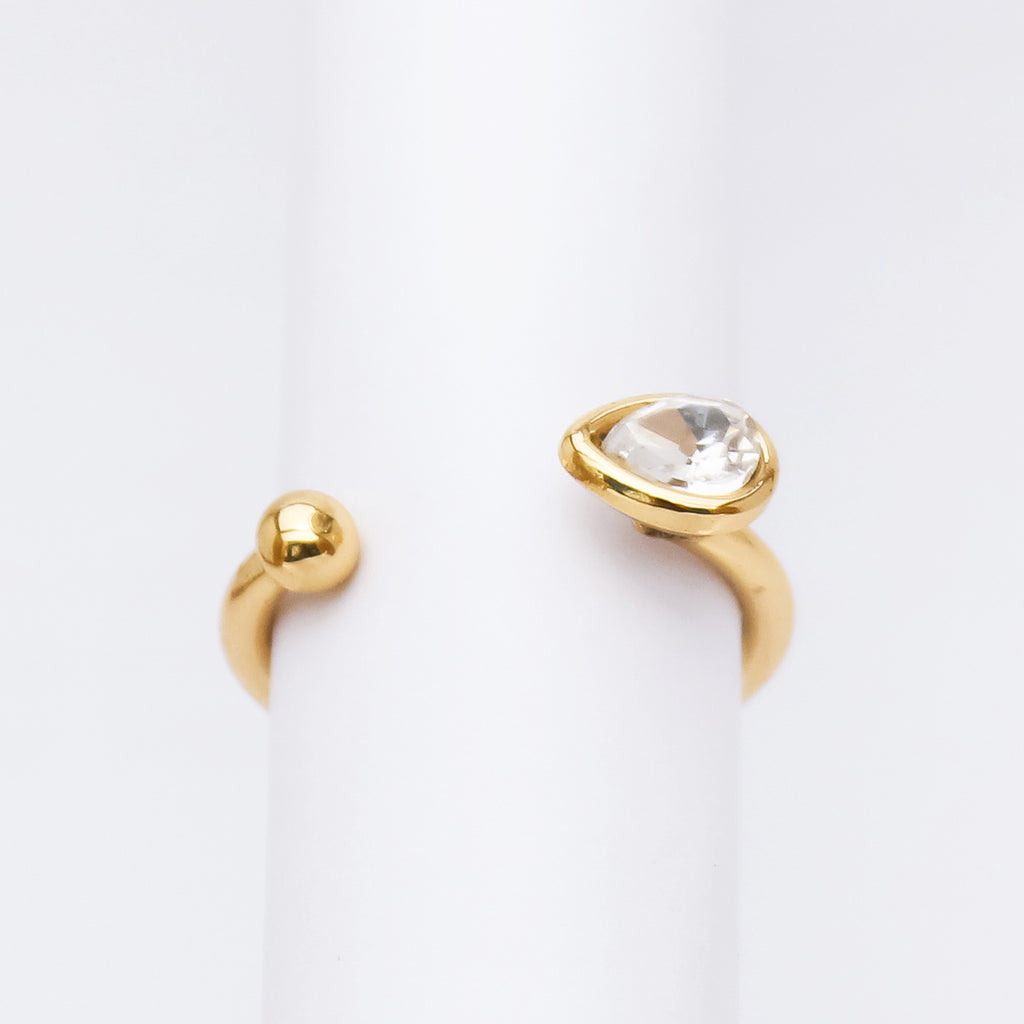 Gold Crystal Open Ring - ZR01