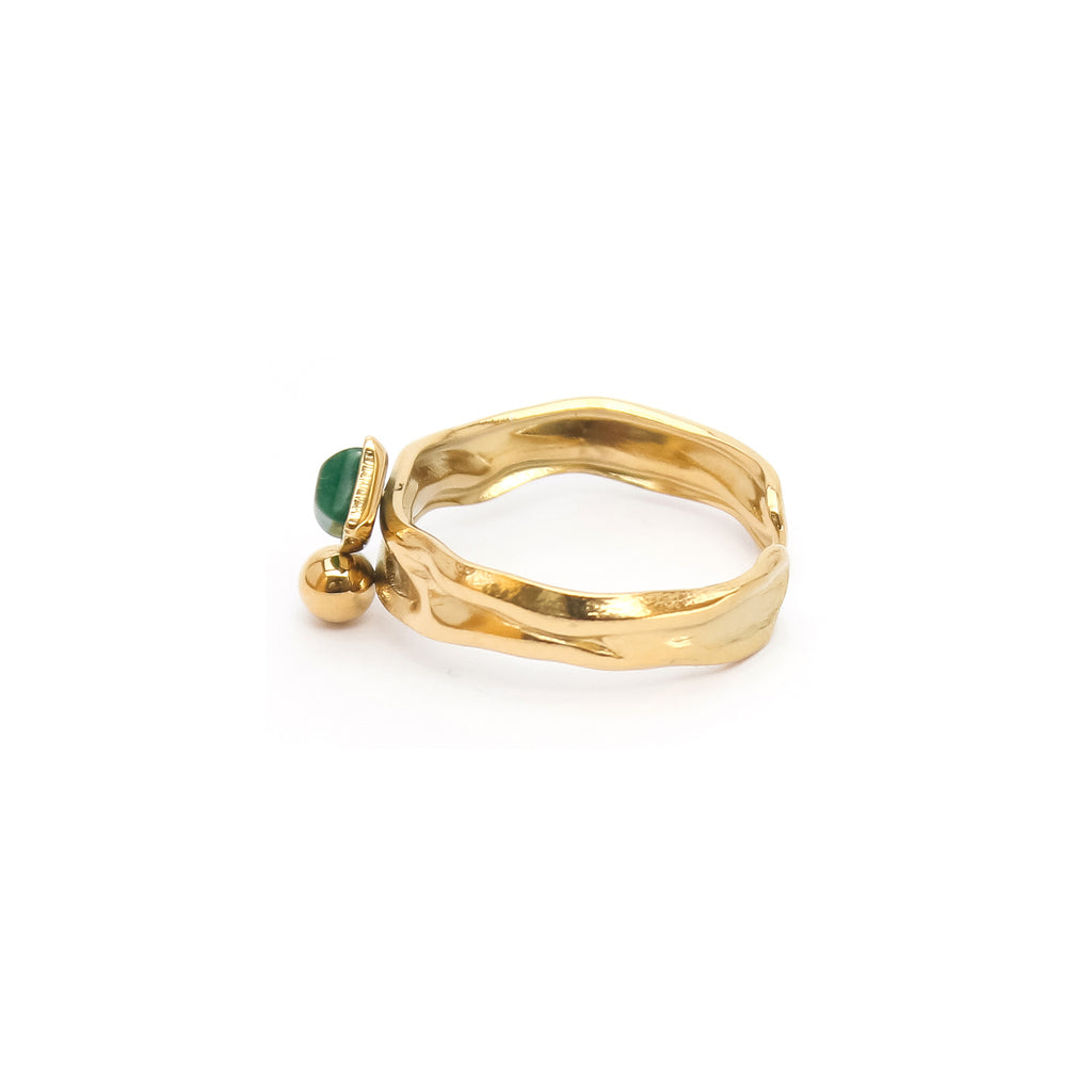 Green Stone Open Ring - ZR03