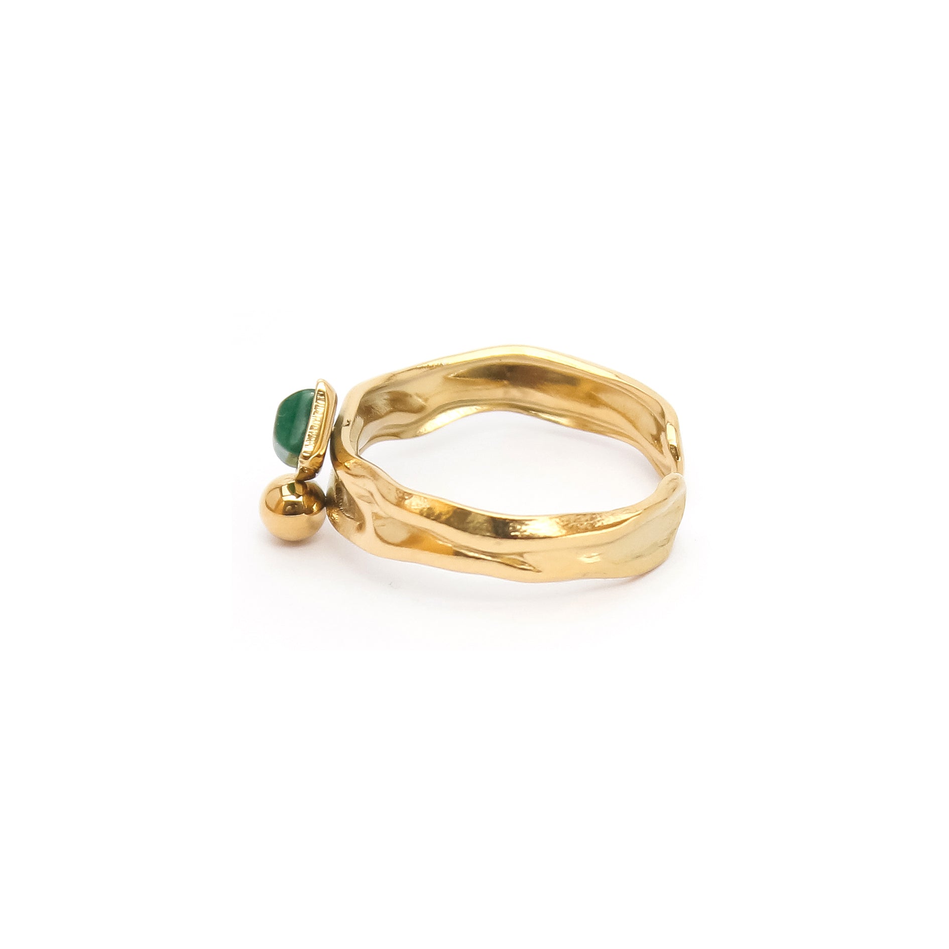 Green Stone Open Ring - ZR03