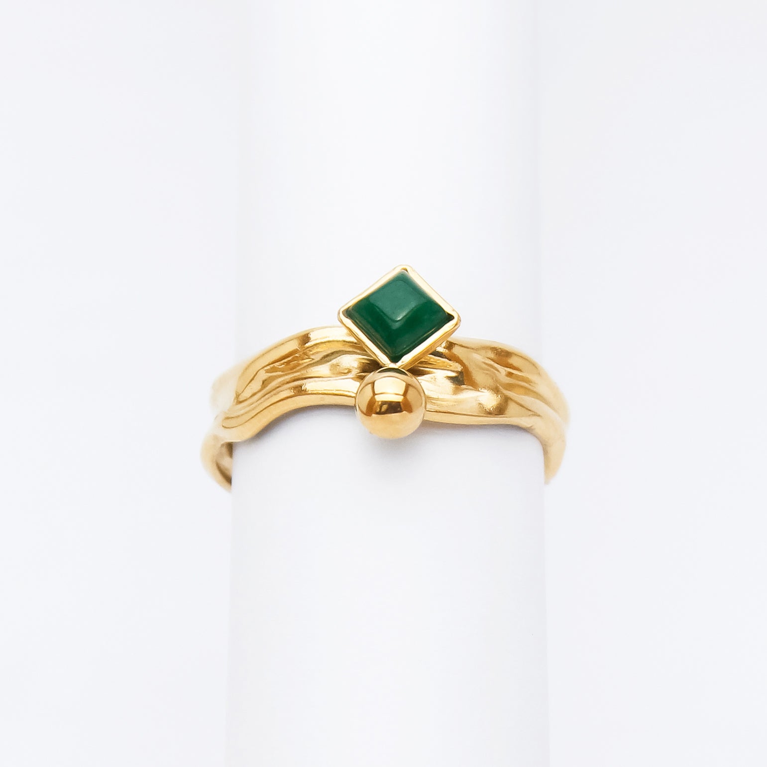 Green Stone Open Ring - ZR03