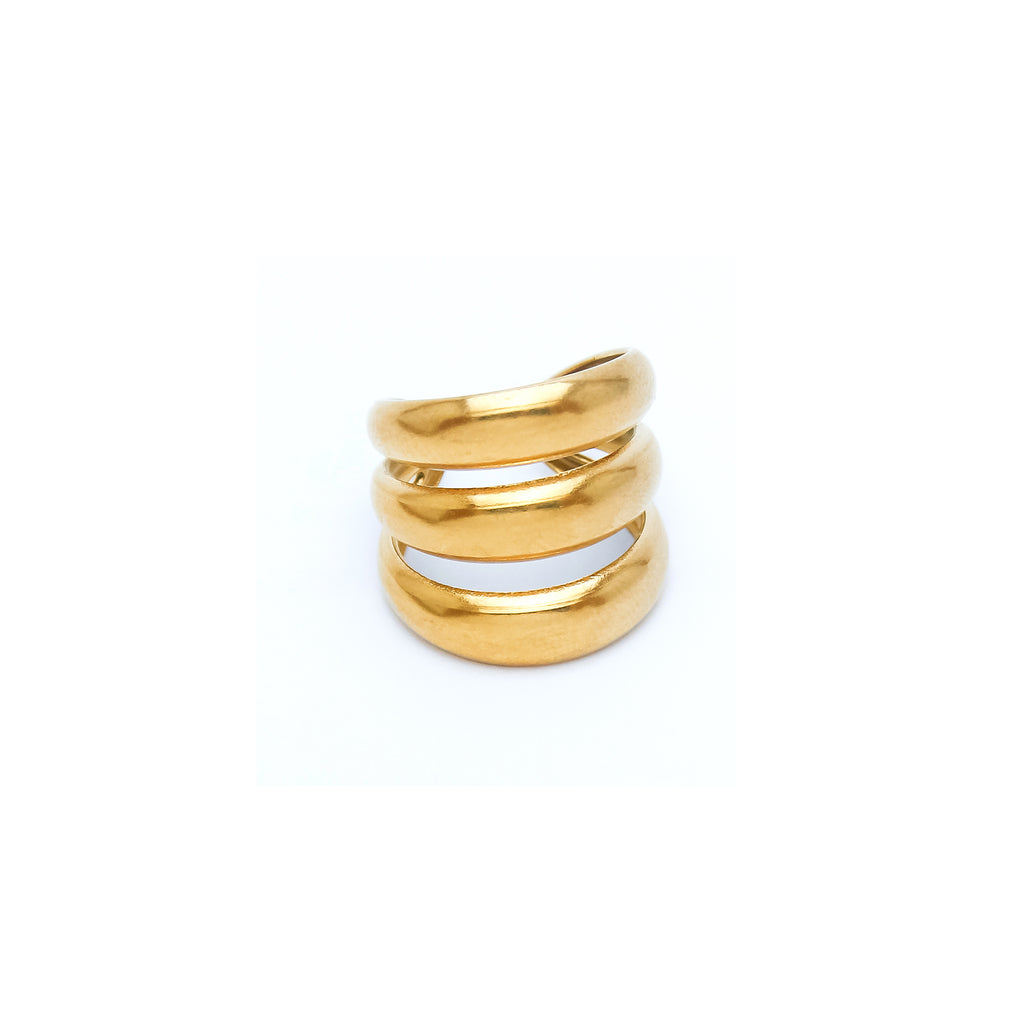 Gold Triple Band Ring - ZR12